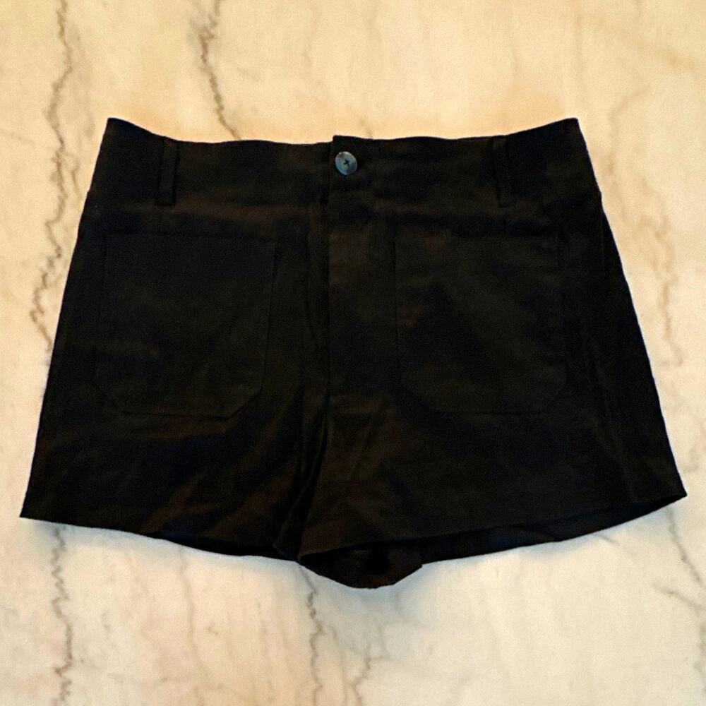 Maeve The Colette Black High Rise Chino Twill Cotton Shorts 0044